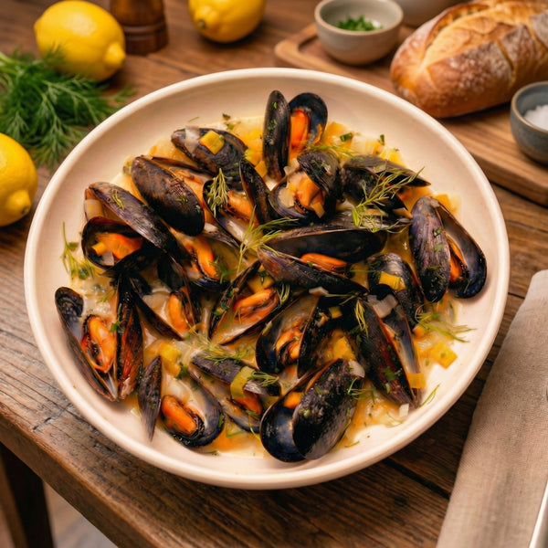 Frozen Blue Mussels in Half Shell