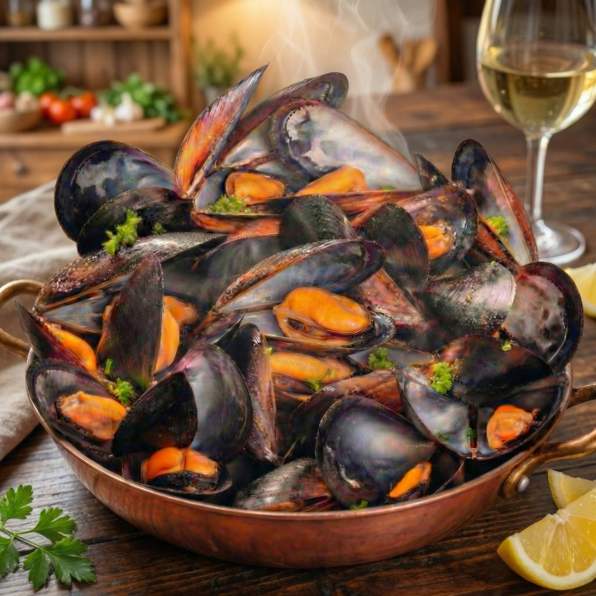 Frozen Blue Mussels in Half Shell