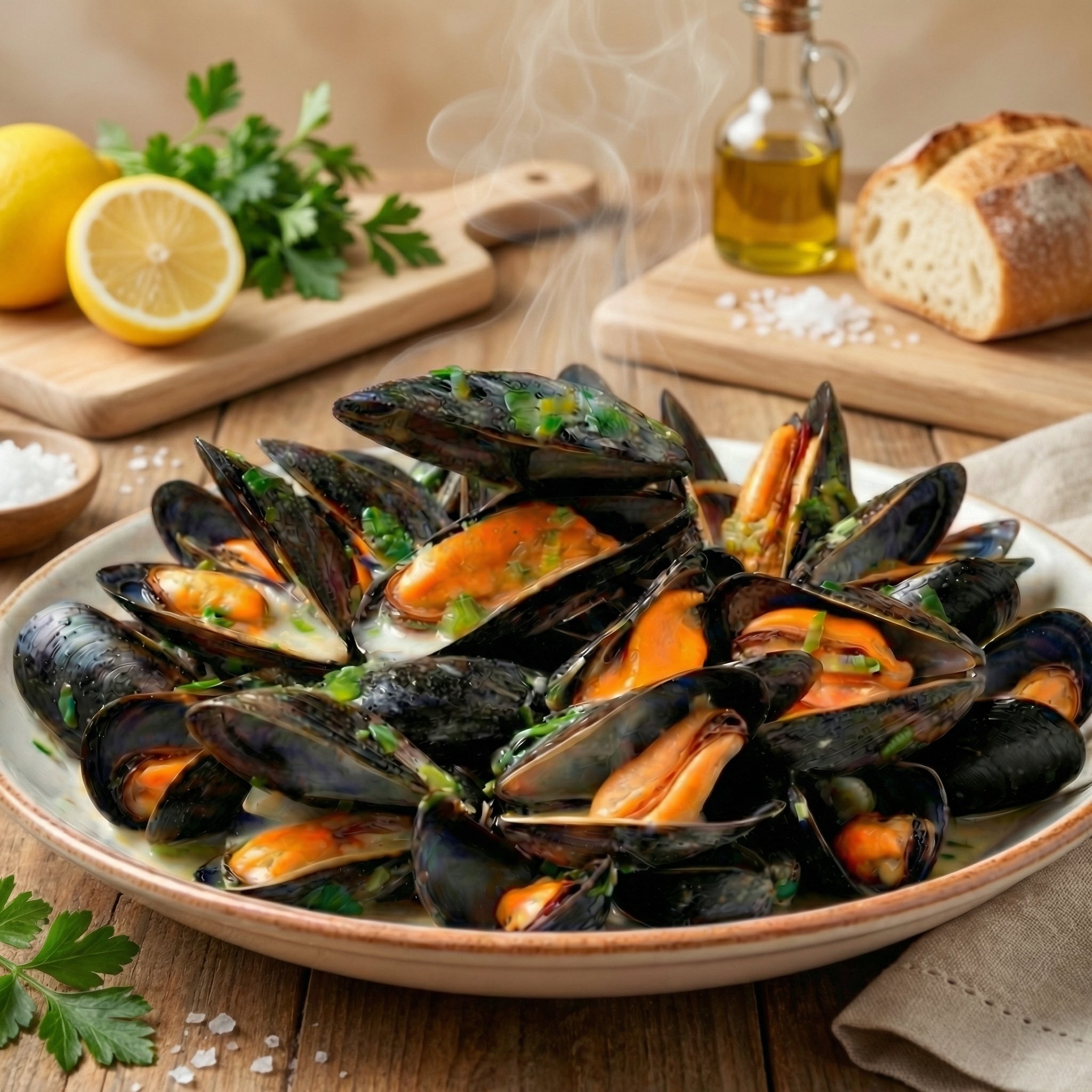 Frozen Blue Mussels in Half Shell